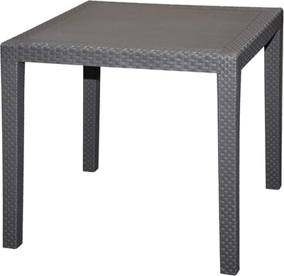 Ronde Rotan Tuintafel Antraciet Kunststof Balkon- en Terrastafel 79x79 cm