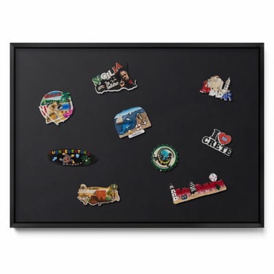 Tulup Magneetbord met Zwarte Frame - Zwart Magneetbord Met Effen Achtergrond - 70 cm x 50 cm - Zwarte kleur - Magnetisch Wandbord - Magnetisch Bord Kindvriendelijk - Memobord Magnetisch