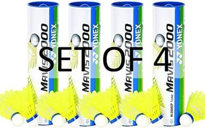 YONEX Mavis 2000 Nylon Geel Badminton Shuttle (4 tubes pkg)