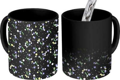 Magische Mok - Foto op Warmte Mokken - Koffiemok - Bloemen - Patronen - Pastel - Magic Mok - Beker - 350 ML - Theemok