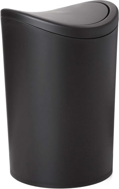 Badkameremmer met Swingdeksel - 6 Liter - BPA-vrij - Zwart - Ideaal voor Elke Badkamer