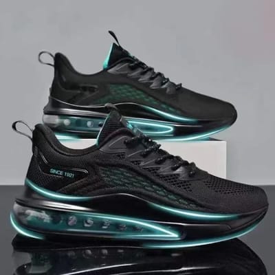 Nouvelle Mode Printemps et Automne Tendance Respirant Semelle Souple Baskets Décontractées pour Homme Chaussures de Course pour Homme Coussin d'Air Tênis pour Homme 43 black