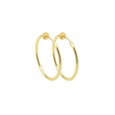 Klem - Oorringen - geen gaatje-3 cm -goudkleur- Charme Bijoux
