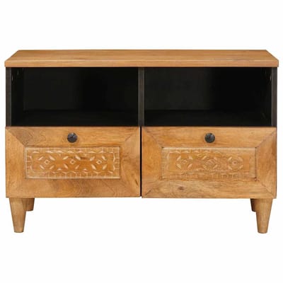 vidaXL - TV - Eenheden - Lichtbruin - 70 - x - 33 - x - 46 - cm - Bewerkt - hout