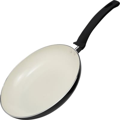 COOCK Koekenpan Inductie - 1500ml - Speciale Anti-Aanbak Coating - Koekenpannen met Ergonomische Koudgrepen - Gerecycled Aluminium - Zwart/Wit - Inclusief E-book