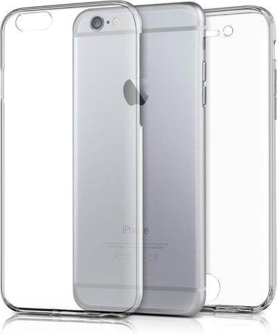 DrPhone iPhone 6/6s TPU Case - 360 Graden Cover - 2 in 1 Hoes - Voor en Achter Volledig Bescherming - Transparant ( Geen