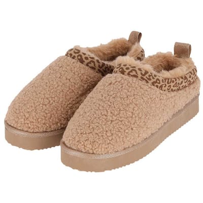 Dames sloffen - Mules Teddy - 37/38 / Beige