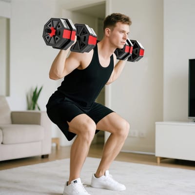 REDOM - Hantelset - 2-in-1 verstelbaar gewicht - Lang- en kurzhantel functie - Antislip handgrepen - Thuisgym - Kunststof - Zwart - 105 x 20 x 20 cm