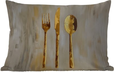 Buitenkussens - Tuin - Verf - Goud - Bestek - 50x30 cm