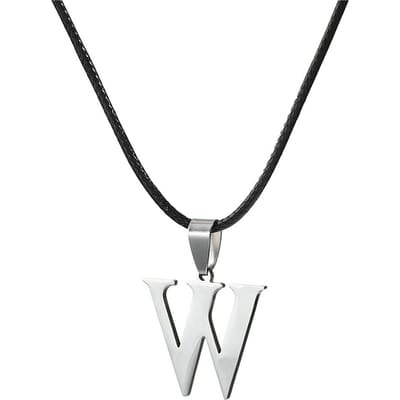 Nieuwe Roestvrijstalen A-Z Alfabet Initiaal Ketting 26 Engelse Letter Ketting Voor Mannen Vrouwen Personaliseer Sieraden Cadeaus 50cm black