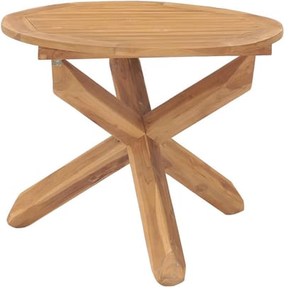 Houten Tuintafel - Buiten Eettafel - Buiten Dineren - Massief Teakhout - 90x75 cm - Natuurlijk Hout