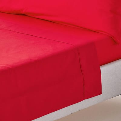 Homescapes Laken 230x260 cm – Rood – 100% Egyptisch Perkal Katoen – 200 Draaddichtheid