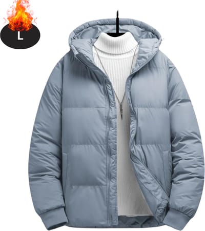 Livano Winterjas - Parka - Heren - Winter - Jas - Volwassen - Stijlvol - Lichtblauw - L