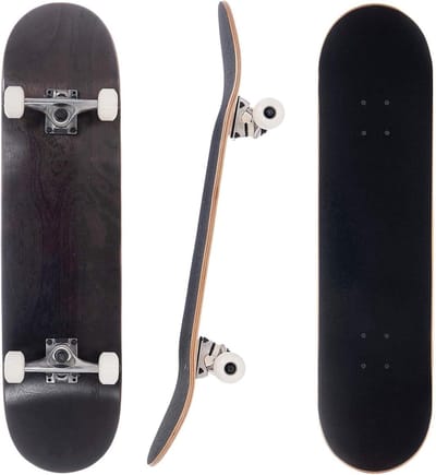 Compleet Skateboard - Skate Board - Straat Skate - Dubbele Kick Deck - 8 x 31.75 Inch - Zwart