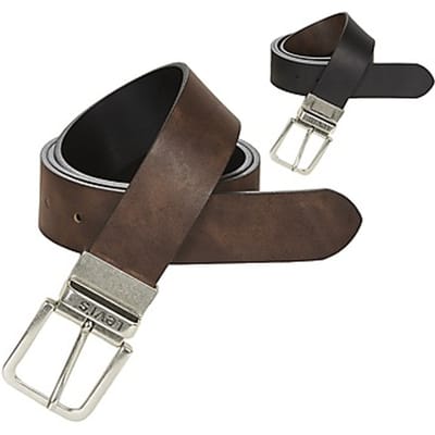 Levi's Omkeerbare Metalen Gesp Leren Riem, Bruin