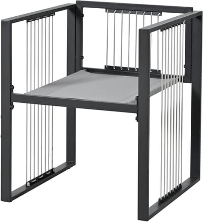 Merax Tuinset 6 Personen met Tafel en Stoelen - Luxe Tuinmeubelset met Gehard Glas en Kussens - 7-delige Loungeset voor Tuin Terras Balkon - Weerbestendig Zwart Wit