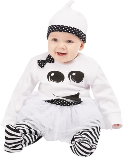Smiffys Kinder Kostuum -Kids tm 1 jaar- Ghost Girl Baby Wit/Wit