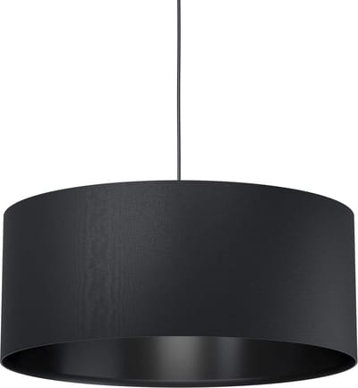 Moderne hanglamp van staal en textiel in zwart - 1-lichts eettafellamp en woonkamerlamp - Ø 53 cm - E27 fitting