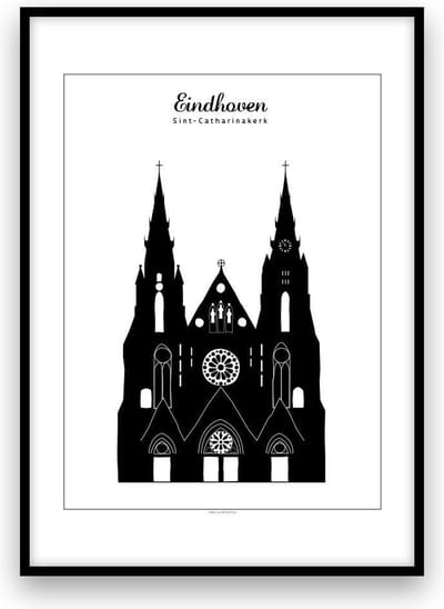 Eindhoven Stadposter - Zwart-wit