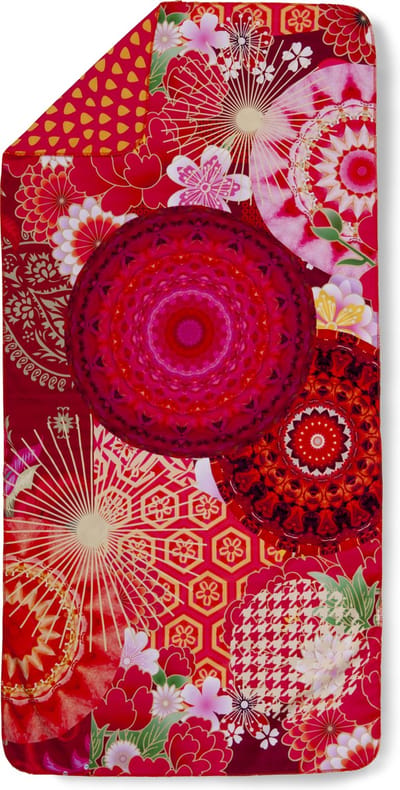 HIP Sporthanddoek "mandala's en bloemen" - Rood - (50x100 cm) - Microvezel