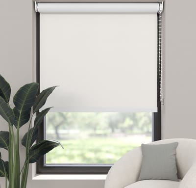 Dutchblinds Rolgordijn - verduisterend - Off White - 50x190cm - Raamdecoratie op maat