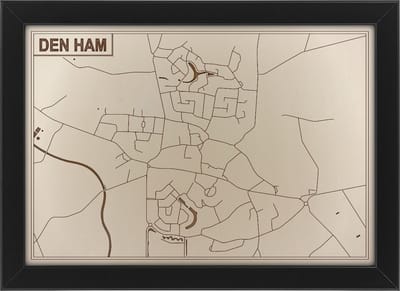 Houten stadskaart van Den Ham