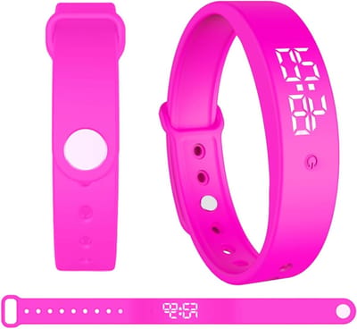 Vibratie Alarm Klok - Tril Polshorloge - Zwaar Slapers Wakker - IP68 Waterdicht - One Size - Roze