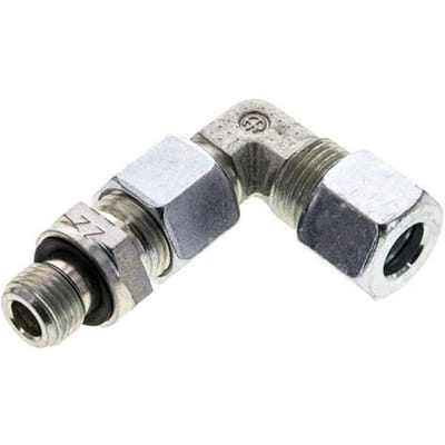 10L & G1/4'' Verzinkt Stalen L-Vorm Snijringkoppeling Buitendraad 315bar Verstelbaar ISO 8434-1
