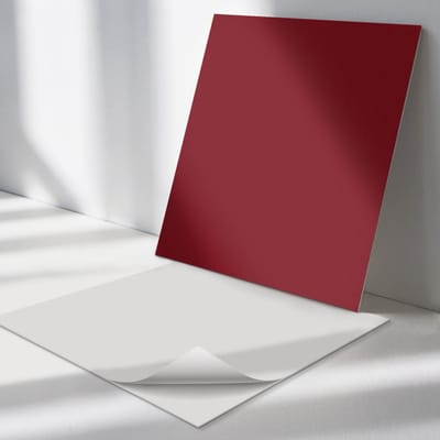 Wallfluent Vinyl Tegels - Kleur Bourgondië Vinyl Vloer Tegels - 30 cm x 30 cm - Uniform PVC Tegels - 9 stuks - Vierkant PVC Tegels - Patroon Plaktegels - Zelfklevende Vinyl Tegels - Plaktegels Keuken en Badkamer