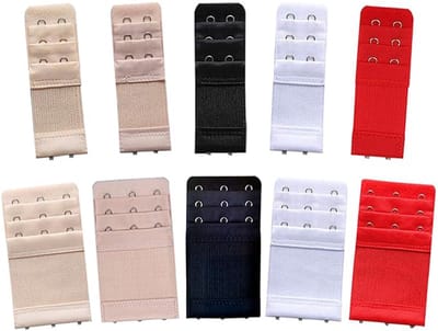 BH verlengstuk 10 Stuks - Beha verlenger - Bra Extender - BH accessoires - Geschikt voor iedere BH - Elastisch - 2 haaks en 3 haaks in 5 kleuren - BH verengstukken - Lingerie & Badmode - 5 Kleuren