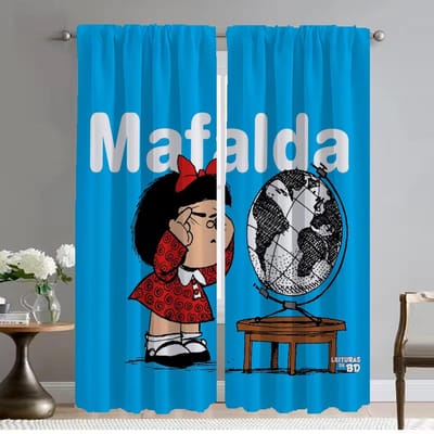 Mafaldas Anti-muggen Gordijnen 2 Stuks Raamgordijn voor Kamer 2 Paneel Schaduwen Scheidingswand Tule voor Slaapkamer Halloween Decoratie W50xH70cmx2pcs-CL blue