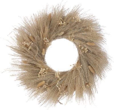 J-Line decoratie Krans Planten/Bloemen - naturel - large