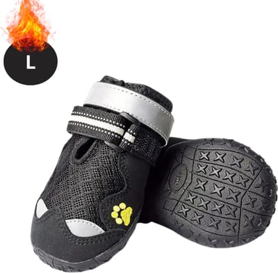 Nivard Hondenschoenen Pootbeschermer - Hondenschoenen - 4 Stuks - Hondenschoentjes - Pootbescherming Hond - Waterbestendig - Antislip - Zwart - L