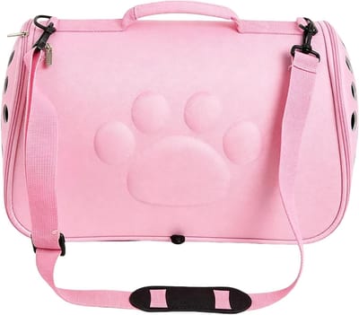 Dieren Reistas - Schoudertas Huisdier - Veilig Vervoer - Opvouwbaar Ontwerp - 43 x 27 x 9 cm - Roze