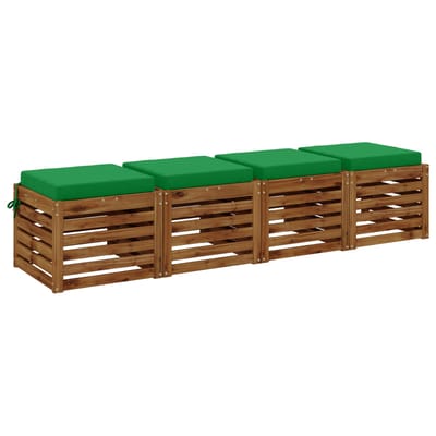 vidaXL - 4-Piece - Zitkussens - SOEST - 4 - st - 100% - Polyester - Groen