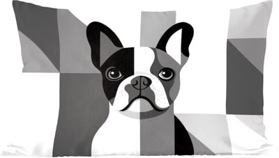Sierkussens - Kussentjes Woonkamer - 60x40 cm - Buldog - Zwart - Abstract - Vlakken
