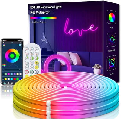 5 Meter Flexibele Neonledstrip met App en Afstandsbediening - IP67 Waterdicht en Muzieksynchronisatie voor Feestdecoratie