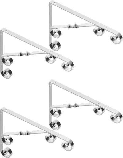 4x Witte stalen plankdragers/planksteunen Jutta 18 x 13 cm tot 30 kg - 180 x 130 mm - Opbergsysteem - Kledingkast/voorraadkast plankdragers/consoles
