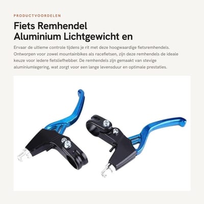 Dailygoods- Remhendel Aluminiumlegering - Fietsremhendels - Lichtgewicht - Duurzaam - Voor Mountainbike/Vouwfiets - Comfortabel in Gebruik - Fietsrem