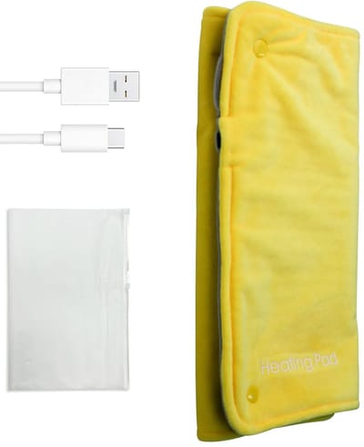 carmdering - Elektrische Verwarmingsdeken - USB Verwarmingsdeken - Warmtedeken - 30x50cm, 10W, 5V/2A, snel verwarmend, oververhittingsbeveiliging - Voor thuis & reis - Blauw/geel