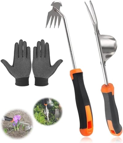 Handmatige Onkruidverwijderaar met Lange Handgreep - 2 Stuks Multifunctionele Onkruidtrekker voor Tuin en Terras, Efficiënte Onkruidbestrijding en Gebruiksgemak