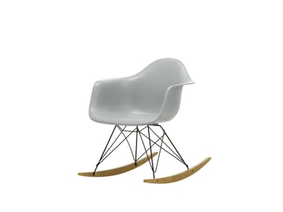 Vitra - RAR Eames Plastic Armchair - lichtgrijs RE - zwart - sleden esdoorn goudkleurig - 4 - 6 Wochen
