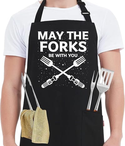 Thijox - Verstelbare Kookschort voor Mannen met 2 Zakken - Grappige BBQ Schorten - Unisex Keuken Schort voor Koken, Grillen, Vaderdag en Verjaringscad