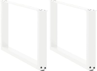 Set van 2 Salontafelpoten U-Vormig Metaal Wit 70x42-43 cm - DIY Onderstel