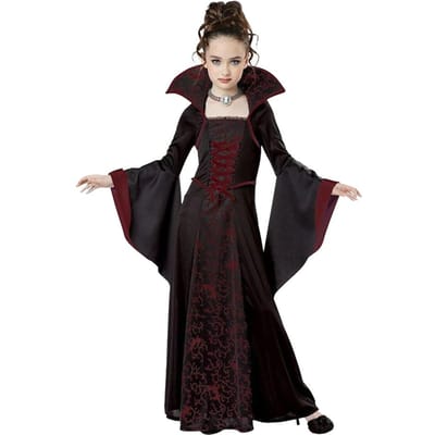 Costume Maillé Mariée Fantôme Filles Halloween Robe Princesse Filles Costume de Spectacle Vêtements de Soirée Noirs 140cm black