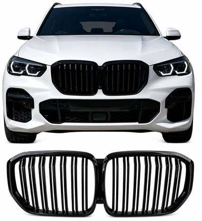 Nierengrille Geschikt voor BMW X5 G05 11/2018-03/2023 – Dubbele Spijlen – Hoogglans Zwart