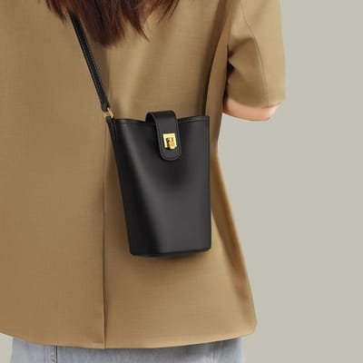 Mobiele Telefoontas Dames Tas Crossbody Tas Leer Heuptas Lente Zomer Hoogwaardige Mini Tas zwart
