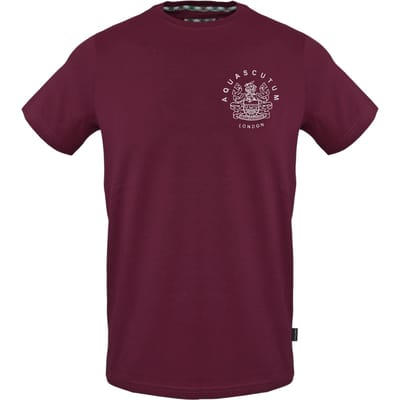 Aquascutum Katoenen uniseks T-shirt met logo voor volwassenen (Rood)