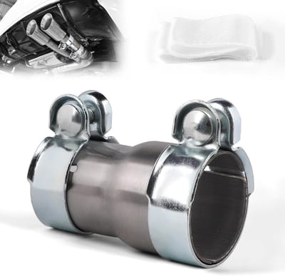 Dailygoods - LALAGO Slangverbinder, uitlaatklem, verloopband, uitlaatpijp, roestvrij staal, klemklem, dubbele uitlaathuls, aansluiting (diameter 55 mm tot Ø 65 mm)