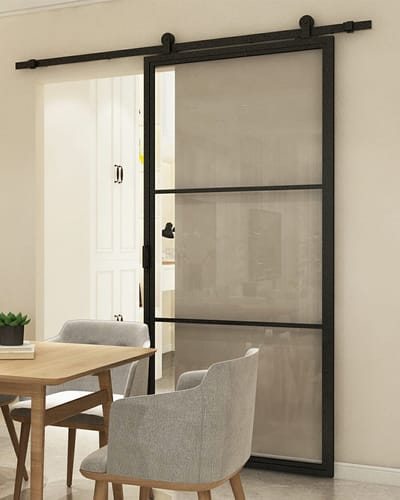 Barnwoodweb Schuifdeursysteem Bovenop - Complete set - 155 cm rail - Zwart